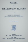 WATER OR HYDRAULIC MOTORS