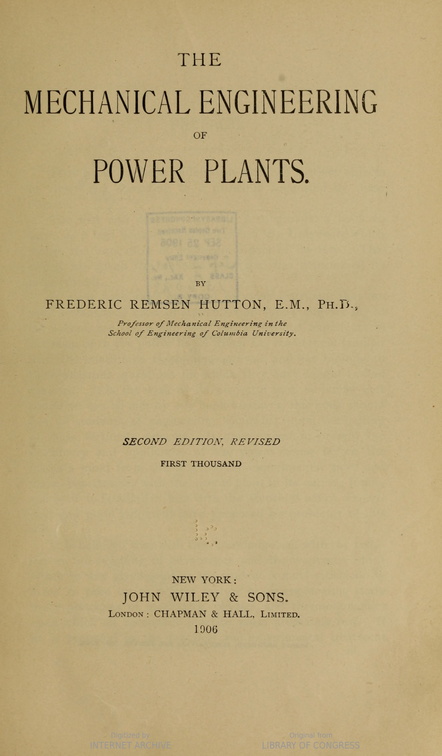 THE MECHANICAL ENGINEERING OF POWER PLANTS