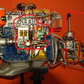 A Mercedes-Benz diesel engine with a Bosch fuel injection pump and governor system.