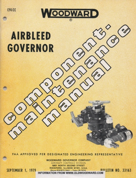 A Woodward Governor Company Airbleed Governor manual for the PT-6 gas turbine engine application ...