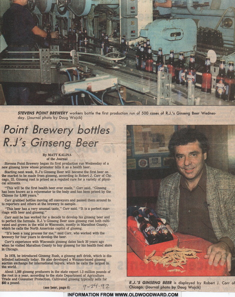 The Stevens Point Brewery's Ginseng Beer.