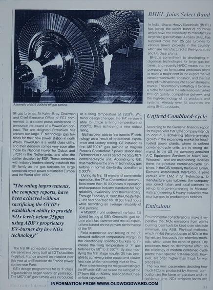 History on the combined-cycle gas turbine powered plant.  2.