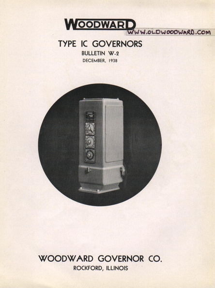 An original Woodward diesel engine governor manual printed in 1938.