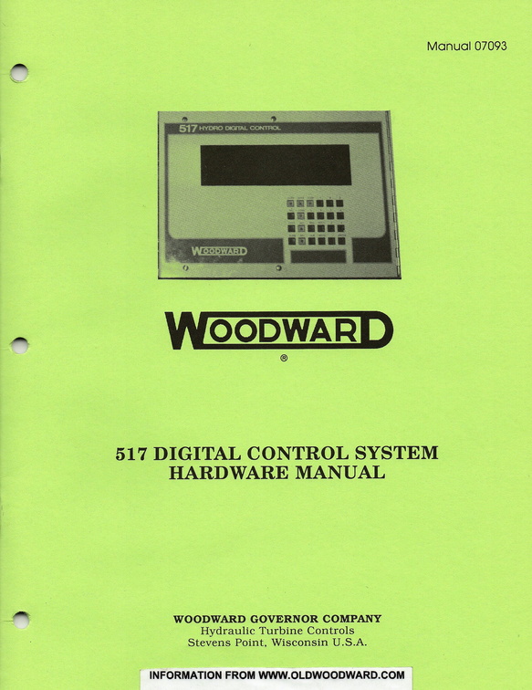 Woodward Hydro Manual Number 07093