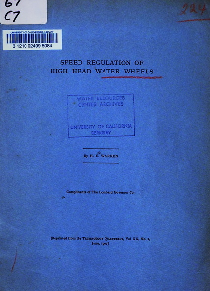 SPEED REGULATION OF HIGH HEAD WATER WHEELS..jpg