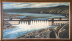 An oil painting of the Dam project.