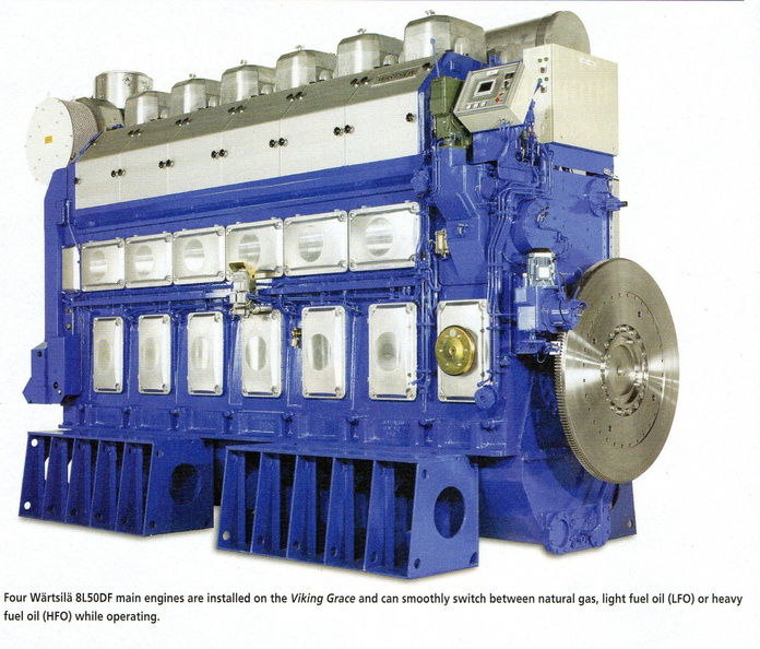 A Wartsila duel fuel ship engine with Woodward state-of-the-art controls.