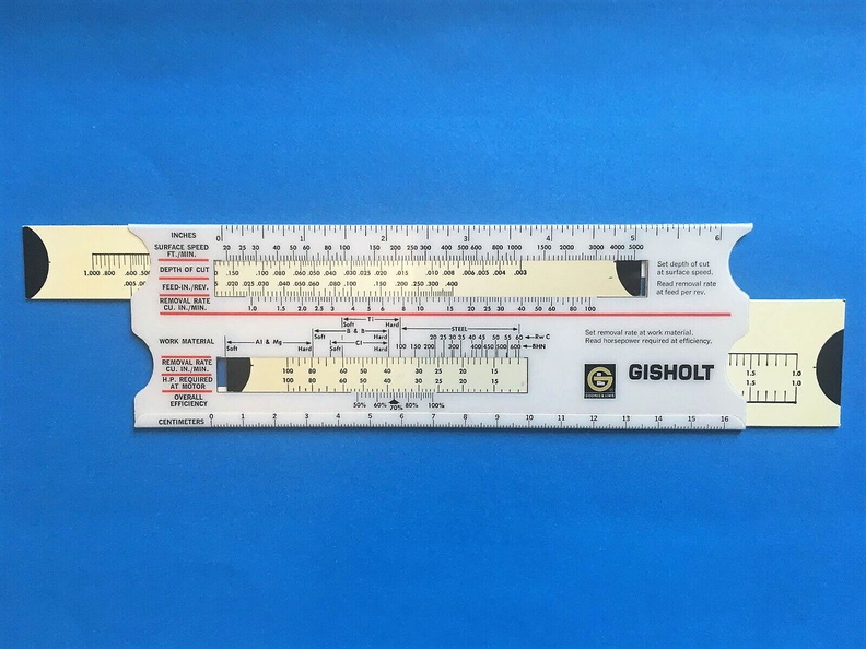 The Gisholt Time Computer slide ruler.  5.