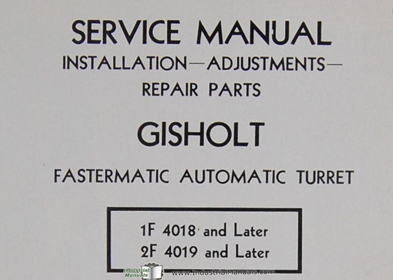 Gisholt Manufacturing Company manual.  8.