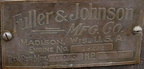 A Fuller & Johnson brass engine name plate.