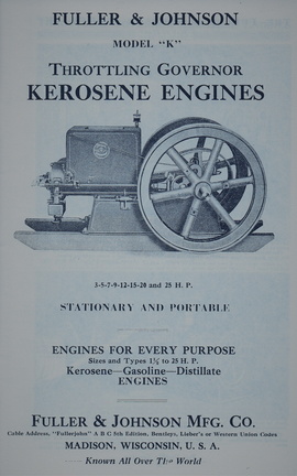 Fuller & Johnson Model K Throttling Governor Kerosen Engine Catalog.  2.