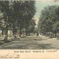 LOOKING DOWN NORTH MAIN STREET IN 1908.