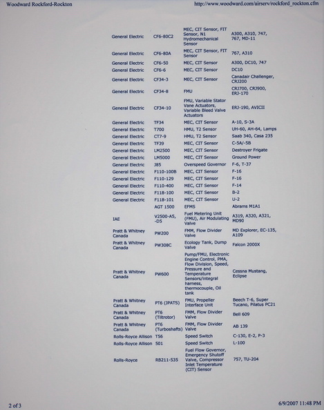 Woodward Aircraft Gas Turbine Engine Service History.  2.