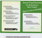 A Lucas CASC jet engine fuel control history data sheet.  1.