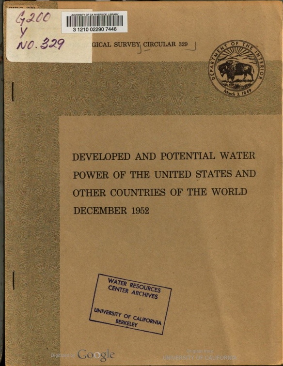 WATER POWER HISTORY.