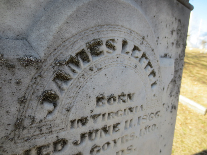 James Leffel's tombstone.