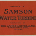 SAMSON WATER TURBINE PAMPHLET "K".