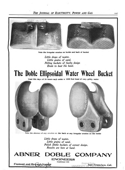 The Doulbl Ellipsoidal Water Wheel Buckets.