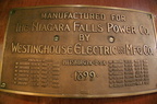 Hydro generator name plate.