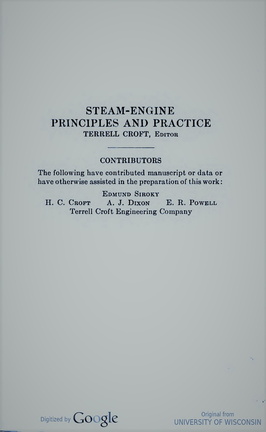 STEAM ENGINE PRINCIPLES AND PRACTICE.