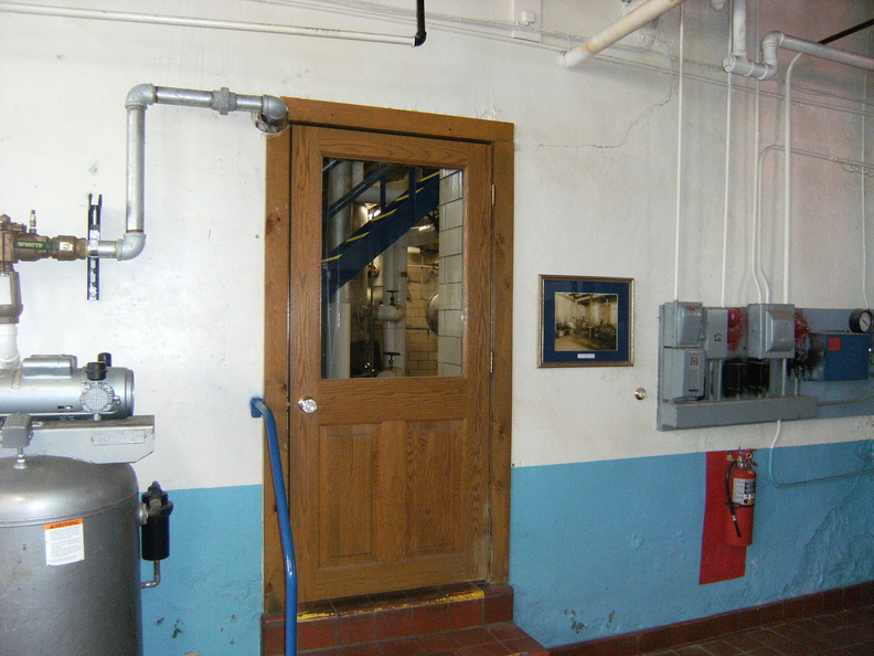 In the engine room looking into the original stone building brew house from the 1880's.