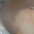 Both steam valves wide open with the wort coming to a boil in the brew kettle.