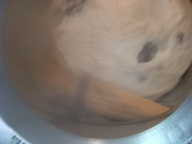 Brad's brew (wort) starting to boil at three hours into the process.JPG