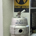 A 3.87 gallon Stevens Point Brewery beer keg made out of aluminum.