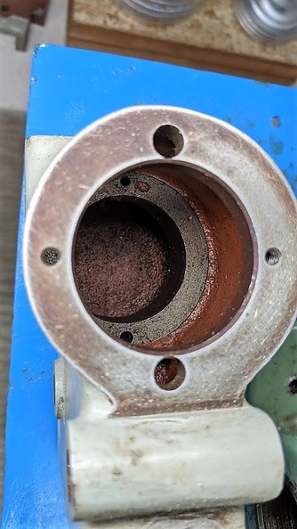 The inside of a compensating dashpot casting.
