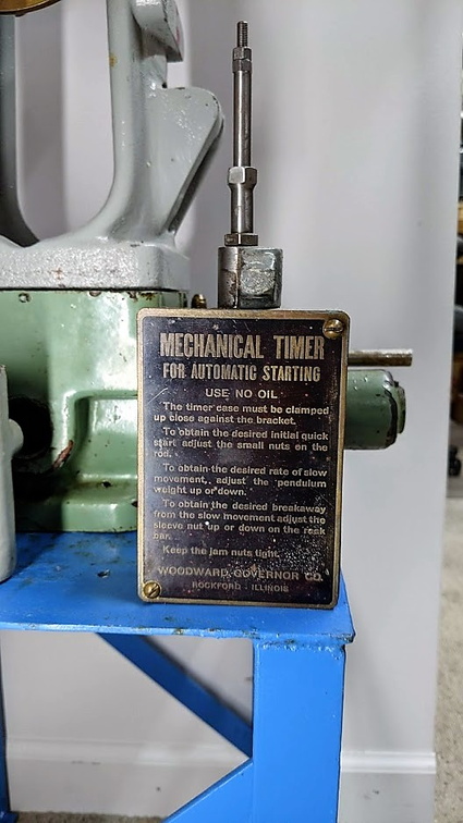 A Woodward water wheel governor mechanical timer.