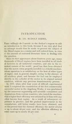 INTRODUCTION BY RUDOLF DIESEL THE MAN HIMSELF.
