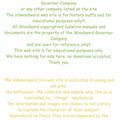 The Oldwoodward.com website's front page information.