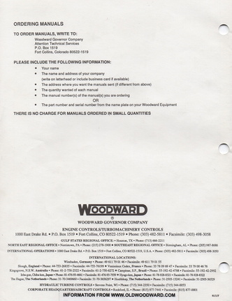 Woodward Prime Mover Control History.