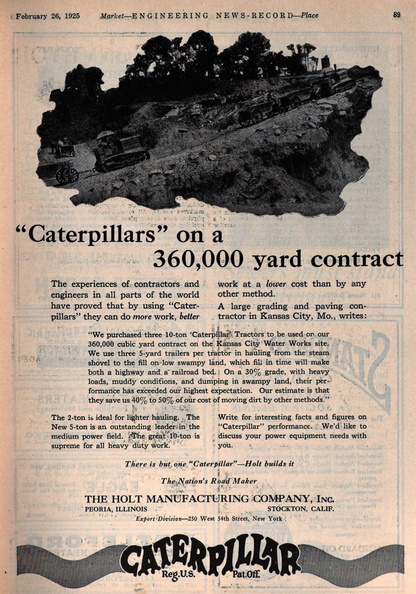 CATERPILLAR TRACTOR COMPANY, CIRCA 1925..jpg