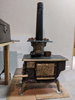 An 1894 salesman sample cast iron stove.(Amos Woodward stove patent).