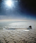 The Concorde supersonic airplane.