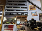 A few of Brad's steam locomotives on display.