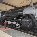 A massive Soo Line Railroad steam locomotive engine on display.