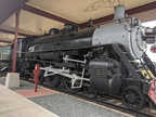 A massive Soo Line Railroad steam locomotive engine on display.