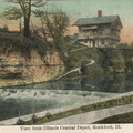 View from the Rockford train station looking toward the Tinker Swiss Cottage property.