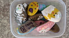 Painting rocks for the Facebook rock painting group.