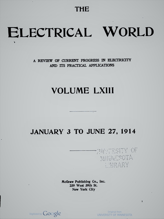 ELECTRICAL WORLD HISTORY.