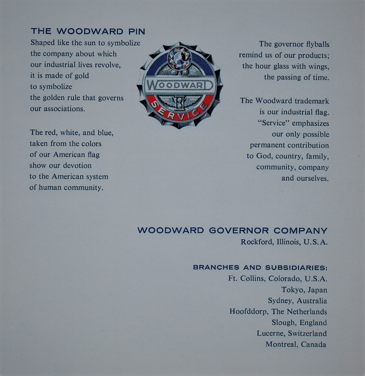 THE WOODWARD SERVICE PIN