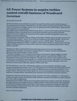 The  Woodward Governor Company sells their Hydraulic Turbine Controls(Hydro) business unit to the General Electric Company in the year 2000.