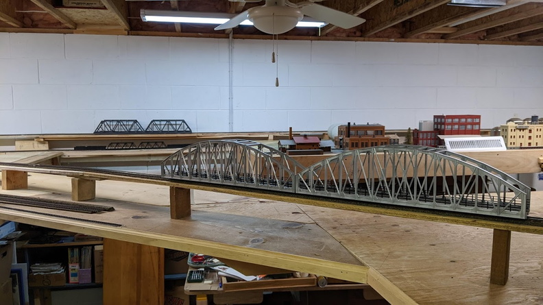 Adding bridges to the model railroad..jpg