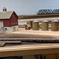 A barn and outbuildings added to the model raiload.