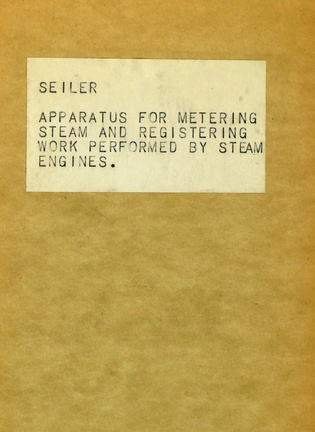 APPARATUS FOR METERING STEAM AND REGISTERING WORK PREFORMED BY STEAM ENGINES.