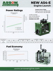 The Arrow A54 Gaseous Fuel Engine data.