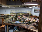 A picture of Brad's second model railroad train layout started in 1986.  Demolition of this layout was in 2019.