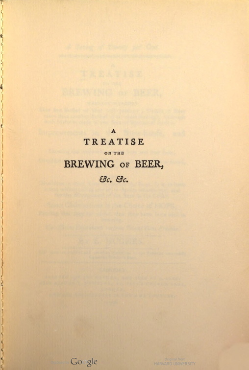 A TREATISE ON THE BREWING OF BEER.